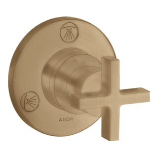 hansgrohe Fertigmontageset Trio/Quattro UP-Ab- + Um-V, m Kreuz, brush. bron