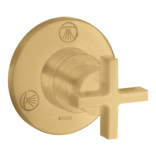 hansgrohe Fertigmontageset Trio/Quattro UP-Ab- + Um-V, m Kreuz, brush. gol opt