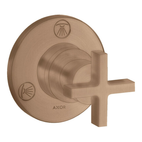 hansgrohe Fertigmontageset Trio/Quattro UP-Ab- + Um-V, m Kreuz, brush. r gol