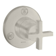 hansgrohe Fertigmontageset Trio/Quattro UP-Ab- + Um-V, m Kreuz, Edelstahl-Optik