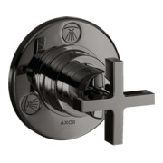 hansgrohe Fertigmontageset Trio/Quattro UP-Ab- + Um-V, m Kreuz, pol. bla vc