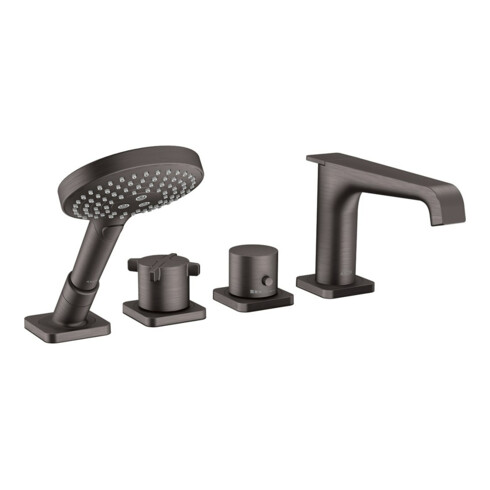 hansgrohe Fertigset Axor Citterio E 4-L-BW-Rand-Arm, m Thermostat, brush. bla vc