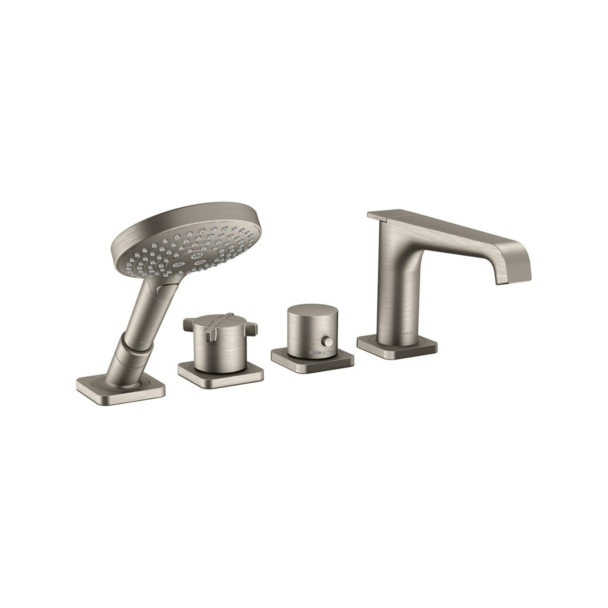 hansgrohe Fertigset Axor Citterio E 4-L-BW-Rand-Arm, m Thermostat, Edelstahl-Optik