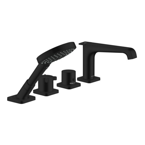 hansgrohe Fertigset Axor Citterio E 4-L-BW-Rand-Arm., m Thermostat, mattschwarz