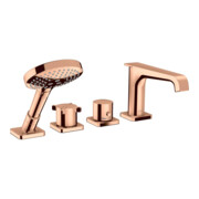 hansgrohe Fertigset Axor Citterio E 4-L-BW-Rand-Arm., m Thermostat, pol. r gold
