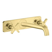 hansgrohe Fertigset Axor Citterio E UP-3-Loch-Waschtischarmatur, A 220mm, Pl., brush. br