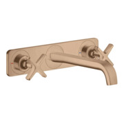 hansgrohe Fertigset Axor Citterio E UP-3-Loch-Waschtischarmatur, A 220mm, Pl, brush. r gol