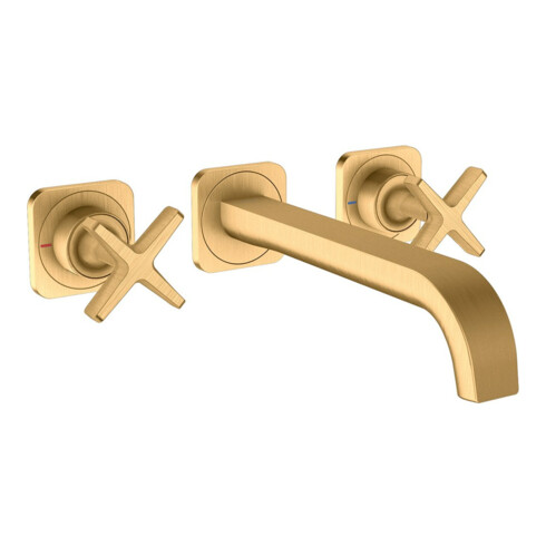 hansgrohe Fertigset Axor Citterio E UP-3-Loch-Waschtischarmatur, A 220mm, Ros, brush. br
