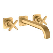 hansgrohe Fertigset Axor Citterio E UP-3-Loch-Waschtischarmatur, A 220mm, Ros, brush. br