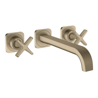 hansgrohe Fertigset Axor Citterio E UP-3-Loch-Waschtischarmatur, A 220mm, Ros, brush. ni.