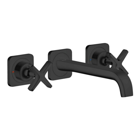 hansgrohe Fertigset Axor Citterio E UP-3-Loch-Waschtischarmatur, A 220mm, Roset., matt-sw