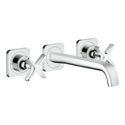 hansgrohe Fertigset Axor Citterio E UP-3-Loch-Waschtischarmatur, Ausl. 220mm, Roset., chr