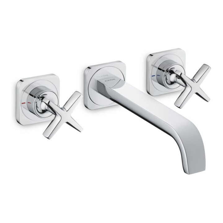 hansgrohe Fertigset Axor Citterio E UP-3-Loch-Waschtischarmatur, Ausl. 220mm, Roset., chr