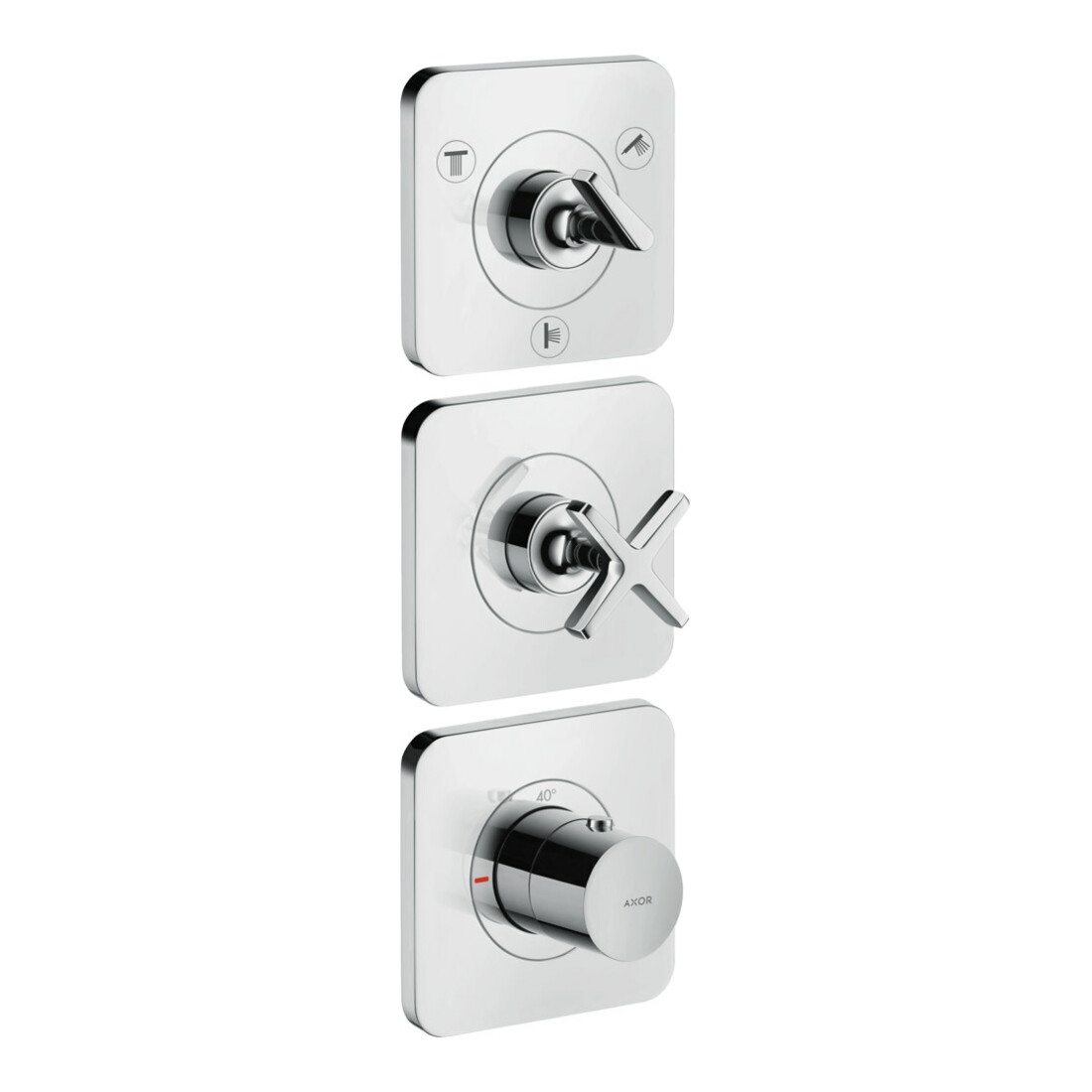 hansgrohe Fertigset Axor Citterio E UP-Thermostat 380/120, m Ros, Edelstahl-Optik