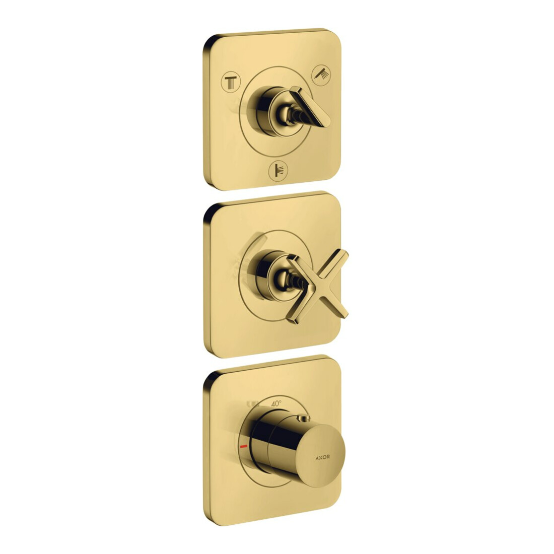 hansgrohe Fertigset Axor Citterio E UP-Thermostat 380/120, m Ros, pol. gol opt