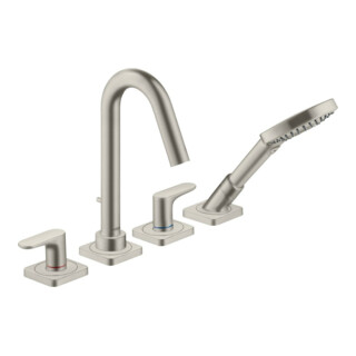 hansgrohe Fertigset Axor Citterio M 4-L-BW-Rand-Arm, A 135mm, Edelstahl-Optik