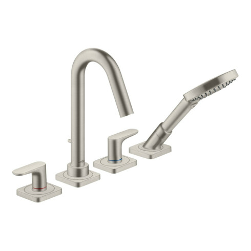 hansgrohe Fertigset Axor Citterio M 4-L-BW-Rand-Arm, A 135mm, Edelstahl-Optik