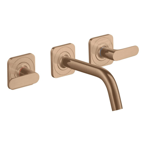 hansgrohe Fertigset Axor Citterio M UP-3-Loch-Waschtischarmatur, A 166mm, Ro, brush. r gol