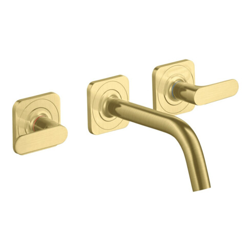 hansgrohe Fertigset Axor Citterio M UP-3-Loch-Waschtischarmatur, A 166mm, Ros., brush. br