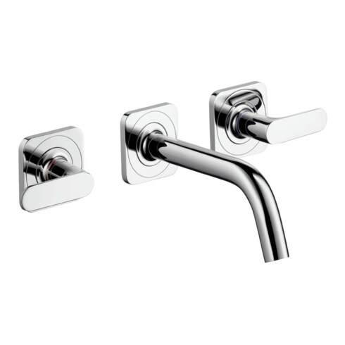 hansgrohe Fertigset Axor Citterio M UP-3-Loch-Waschtischarmatur, Ausl. 166mm, Ros., chr