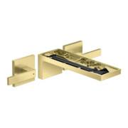 hansgrohe Fertigset Axor MyEdition 3-Loch-Waschtischarmatur, Wandmont., o. Pl., brush. br