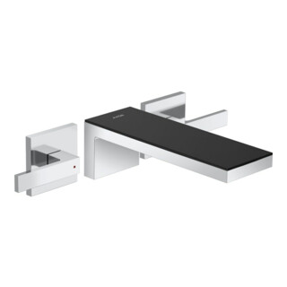 hansgrohe Fertigset Axor MyEdition 3-Loch-Waschtischarmatur, Wd, m Pl., chr./Schw.-gl.