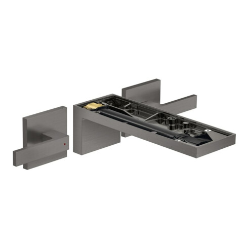 hansgrohe Fertigset Axor MyEdition 3-Loch-Waschtischarmatur, Wd, o. Pl., brush. bla vc