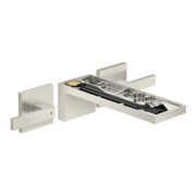 hansgrohe Fertigset Axor MyEdition 3-Loch-Waschtischarmatur, Wd, o. Pl., Edelstahl-Optik