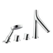 hansgrohe Fertigset Axor Starck Organic 4-L-BW-Rand-Arm., mit Thermostat, chrom