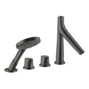 hansgrohe Fertigset Axor Starck Organic 4-L-Fliese-Ar, m Thermostat, brush. bla vc
