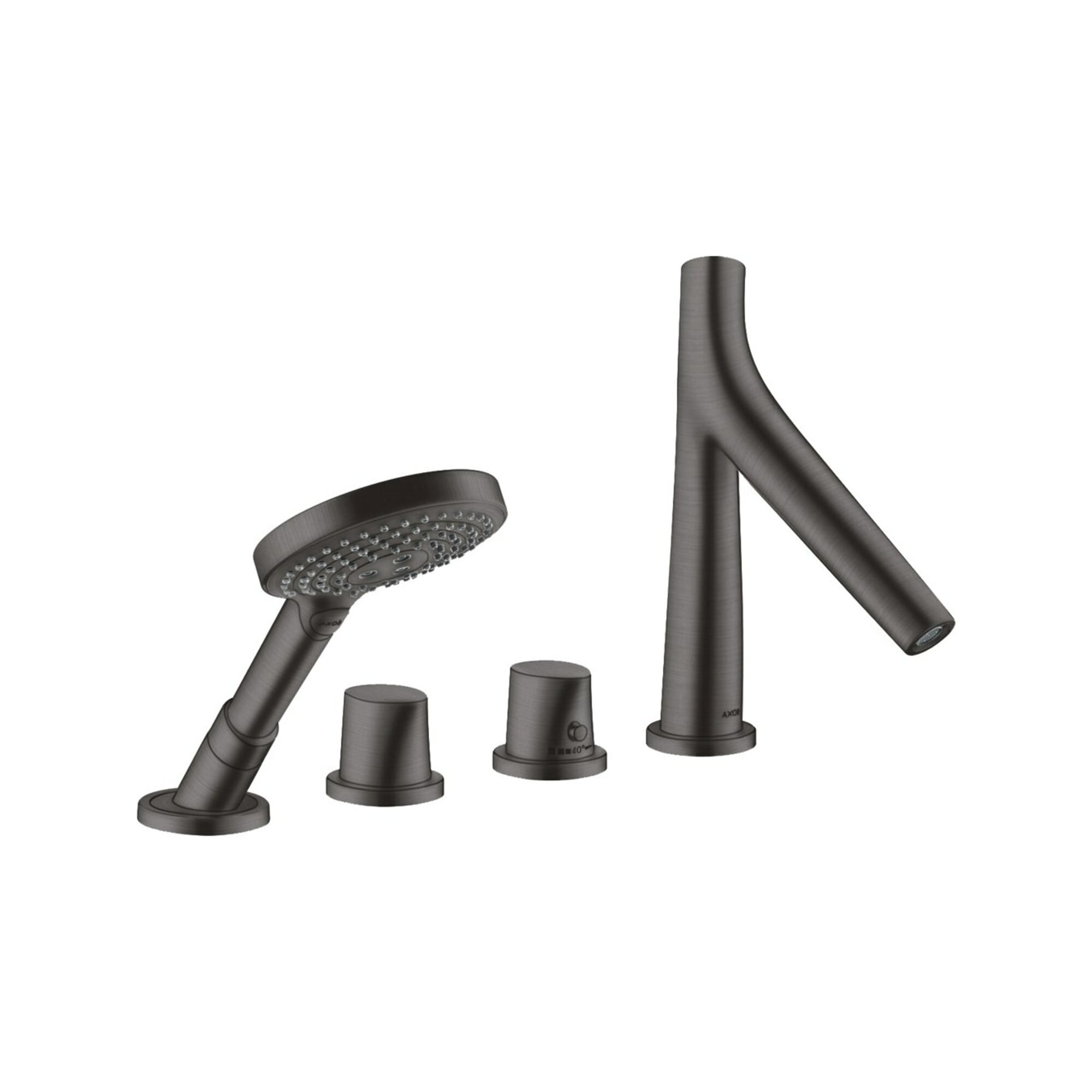 hansgrohe Fertigset Axor Starck Organic 4-L-Fliese-Ar, m Thermostat, brush. bla vc