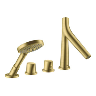 hansgrohe Fertigset Axor Starck Organic 4-L-Fliesenrd.-Arm., m Thermostat, brush. br