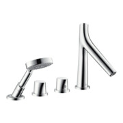 hansgrohe Fertigset Axor Starck Organic 4-L-Fliesenrd.-Arm., m Thermostat, chrom