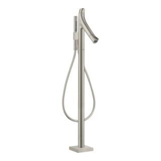 hansgrohe Fertigset Axor Starck Organic Badewannenthermostat, A 175mm, boden, Edelstahl-Optik