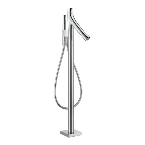 hansgrohe Fertigset Axor Starck Organic Wannen-Thermostat, Ausl. 175mm, bodensteh., chr