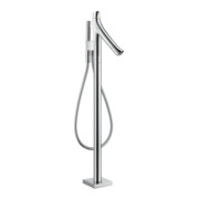 hansgrohe Fertigset Axor Starck Organic Wannen-Thermostat, Ausl. 175mm, bodensteh., chr