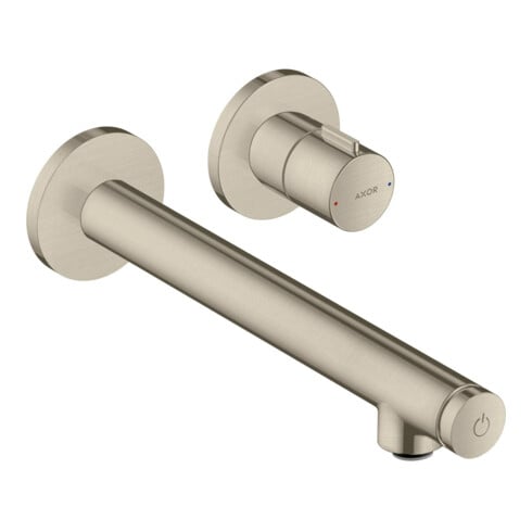hansgrohe Fertigset Axor Uno Select UP-Waschtisch-Einhebelmischer, m Ausl. 221mm, brushed nickel