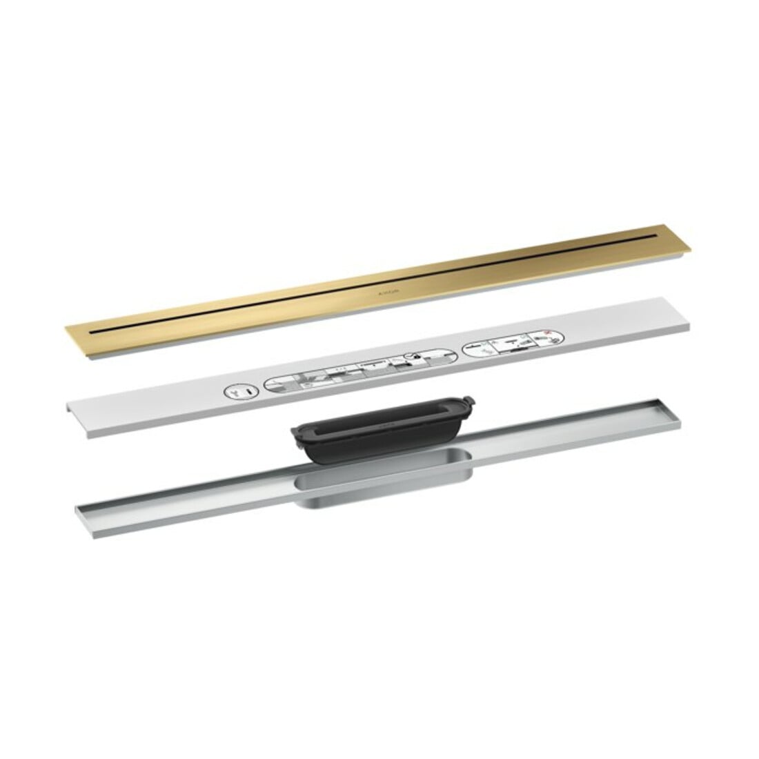 hansgrohe Fertigset Duschrinne AXOR Drain 700mm BGO