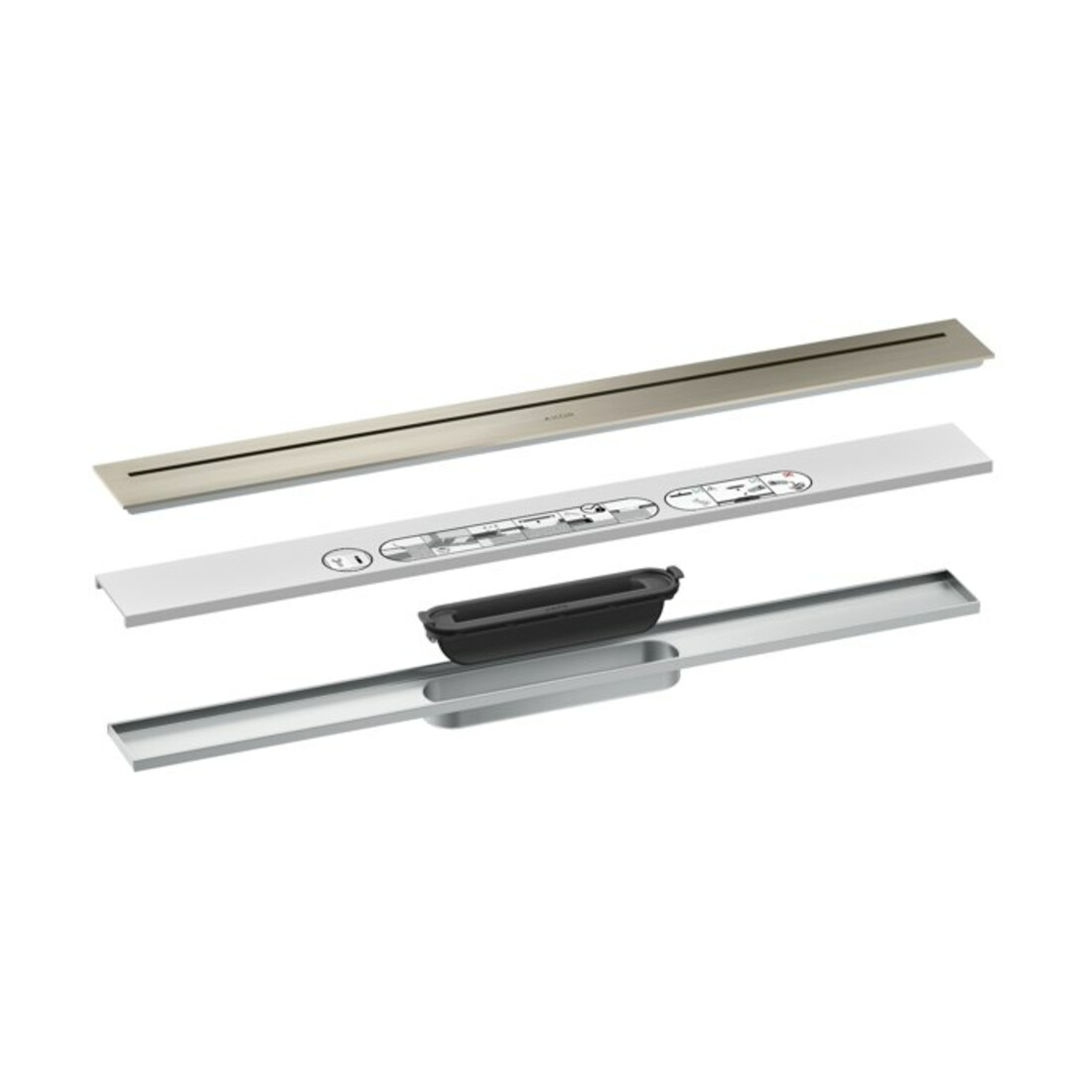 hansgrohe Fertigset Duschrinne AXOR Drain 700mm BN
