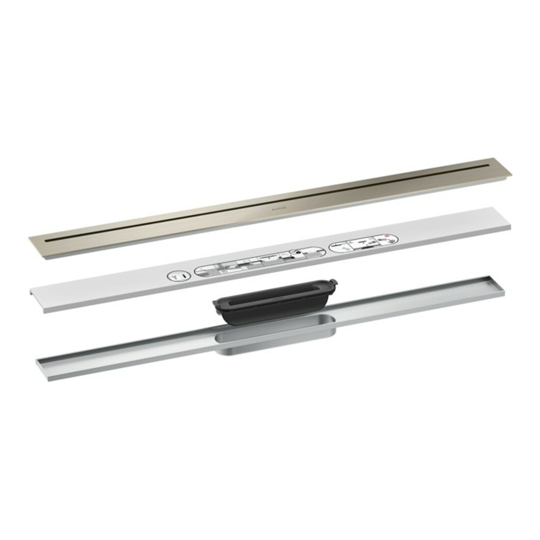 hansgrohe Fertigset Duschrinne AXOR Drain 800mm BN