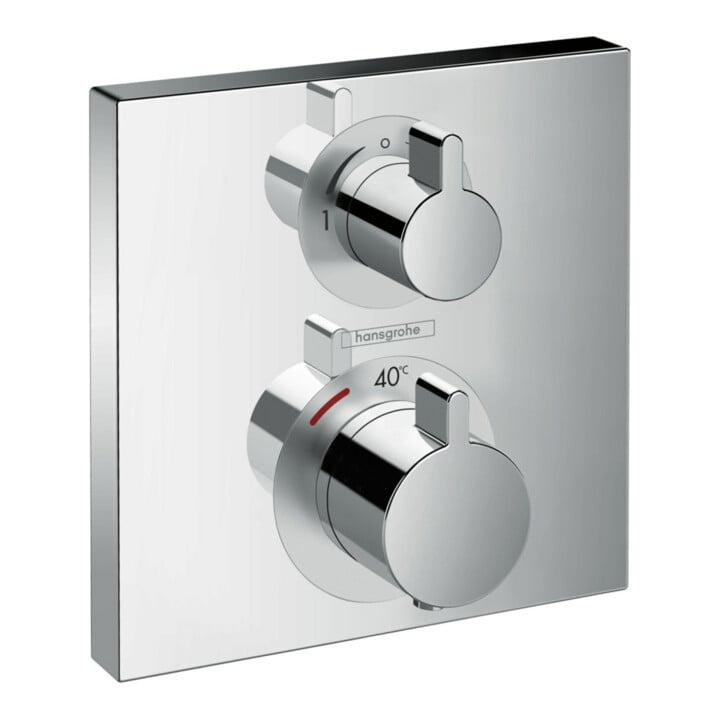 hansgrohe Fertigset Ecostat Square UP-Thermostat, 2 Verbraucher, chrom
