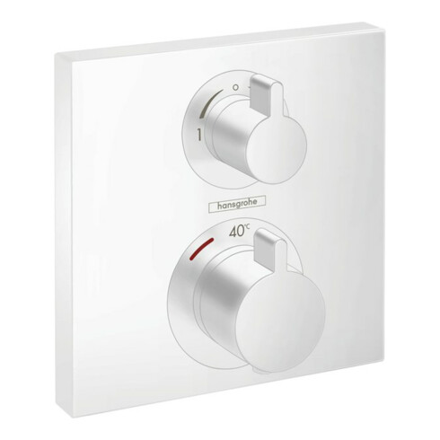 hansgrohe Fertigset Ecostat Square UP-Thermostat, 2 Verbraucher, mattweiß