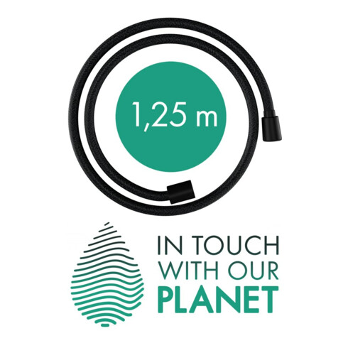 hansgrohe Flexible de douche Designflex 1250 mm, noir mat