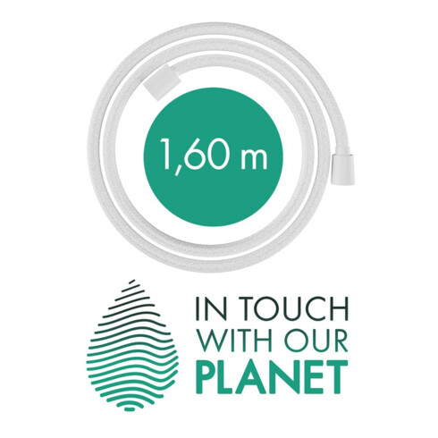 hansgrohe Flexible de douche Designflex 1600 mm, blanc mat