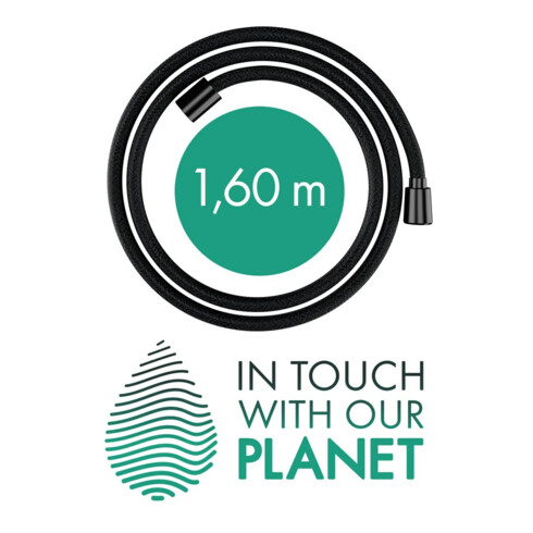 hansgrohe Flexible de douche Designflex 1600 mm, chrome noir brossé