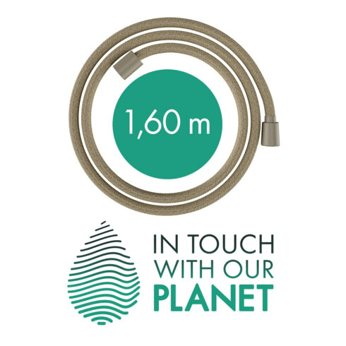 hansgrohe Flexible de douche Designflex Planet EDI sable recyclé, 1600 mm