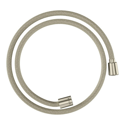 hansgrohe Flexible de douche textile 1250 mm, raccord 1x conique, 1x cylindre, brossé inox