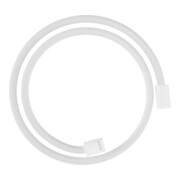 hansgrohe Flexible de douche textile 1250 mm, raccords mâles cylindriques des deux côtés, blanc mat