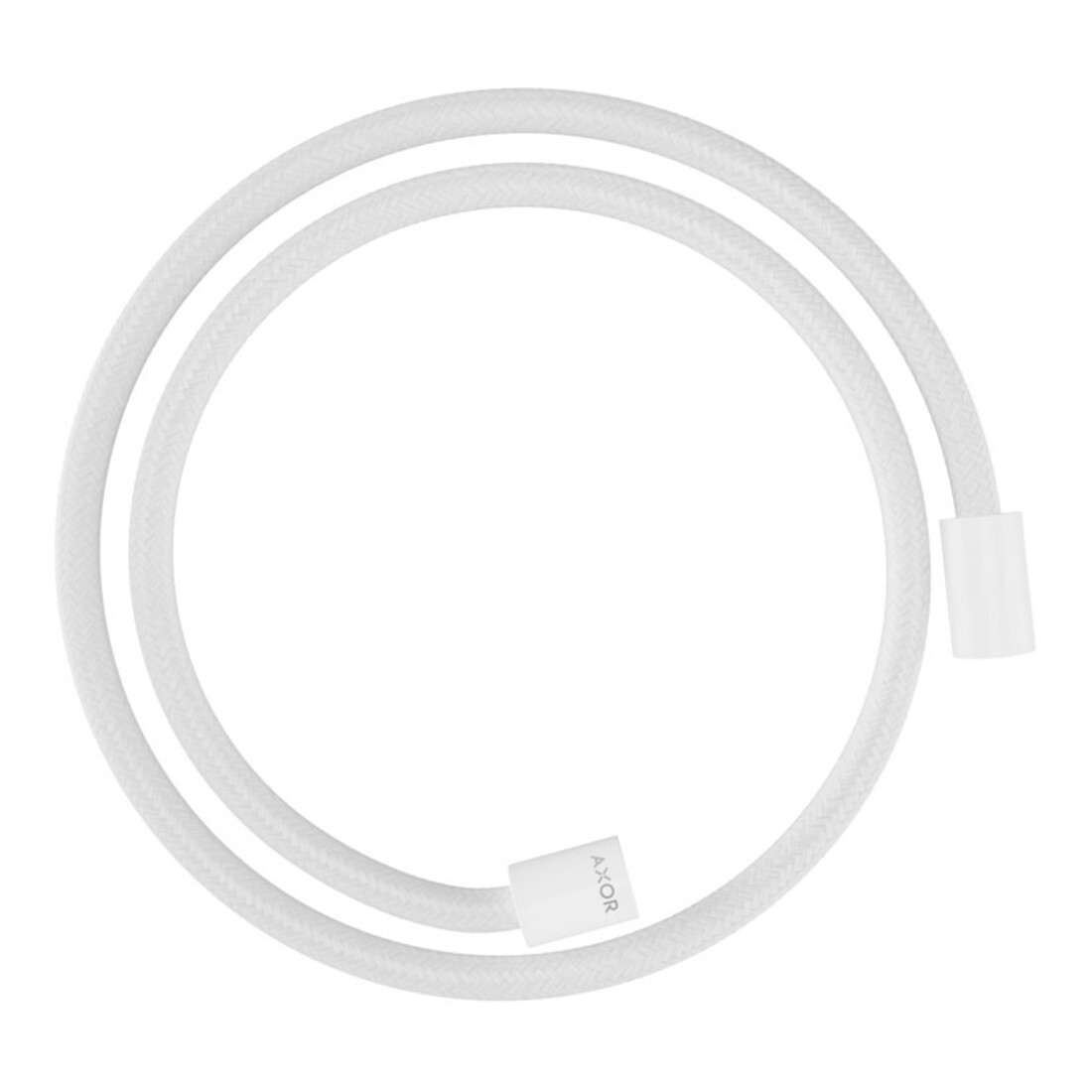 hansgrohe Flexible de douche textile 1250 mm, raccords mâles cylindriques des deux côtés, blanc mat