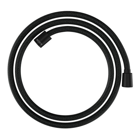 hansgrohe Flexible de douche textile 1600 mm, Mâle 1x conique, 1x cylindre, mat noir